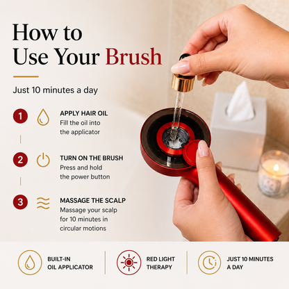 Red Light Therapy Hair Brush - Grow Back Your Hair With 10 Minutes Daily