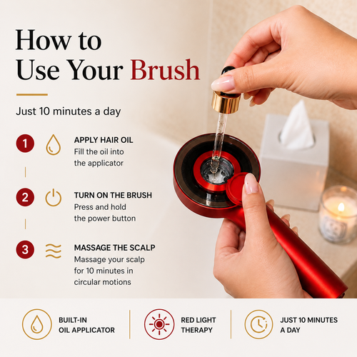 Red Light Therapy Hair Brush - Grow Back Your Hair With 10 Minutes Daily
